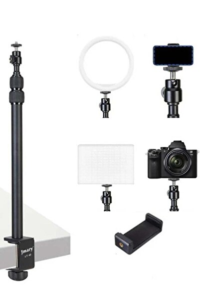 Jmary مشبك حامل إضاءة سطح الطاولة MT-49 مع برغي 1/4 بوصة للكاميرات وإضاءة الف...