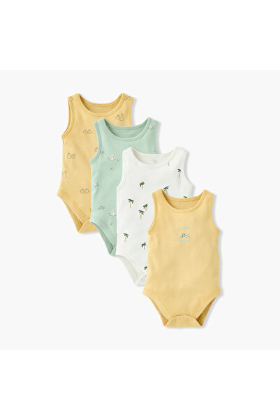 Juniors Printed Sleeveless Bodysuit - Set of 4