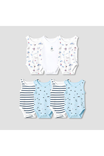 Juniors Assorted Sleeveless Bodysuit with Button Closure - Set of 7