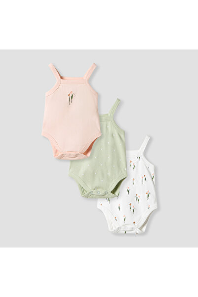 Juniors Printed Strappy Bodysuit - Set of 3