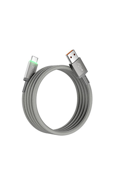 WIWU Wi-C082 Maglink Seri LED Göstergeli USB-A to Type-C Data ve Şarj Kablosu...