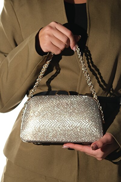 LuviShoes Garcia Gold Patterned Women's Evening Dress Bag