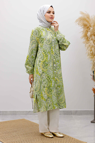 Tesettür Dünyası Front Buttoned Double Suit Tsd250266 Green