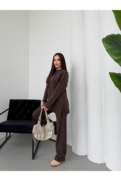 NEWORGINAL Kadın Pamuklu Rahat Kesim Gündelik Alt-Üst Takım