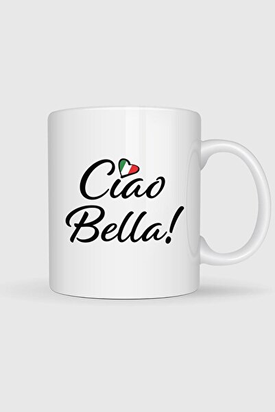 Bahriyeli Collection Ciao Bella Italian B Printed Mug Cup