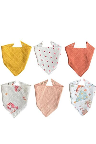 Lasilla Baby Girl Mouth Wipes Scarf Set of 6 – 100% Cotton Muslin, Drool Wipe...