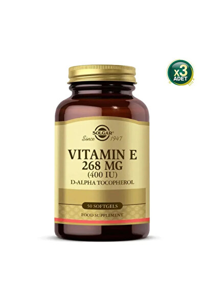Solgar Vitamin E 400 IU 50 Softgel 3 adet