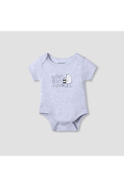 Juniors Round Neck Bodysuit with Snap Button Closure - Cotton - Short Sleeves