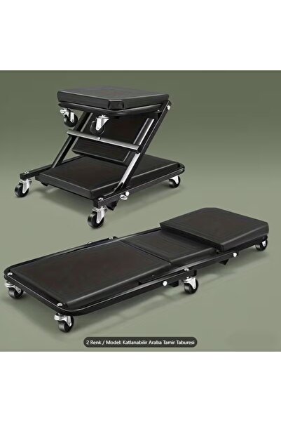 ALPCES Araç Altı Yatma Mekanik, Katlanır,Tekerlekli Bakım Taburesi, Araba Tam...