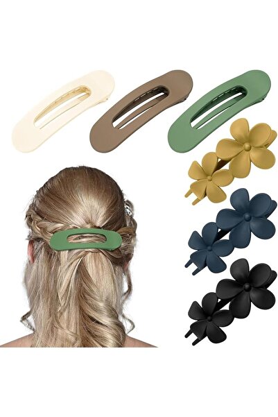 Arabest 6Pcs Flower Hair Clips,2 Style Thin Hair Claw Clips Suitable for Wedding Party Hair Accessories