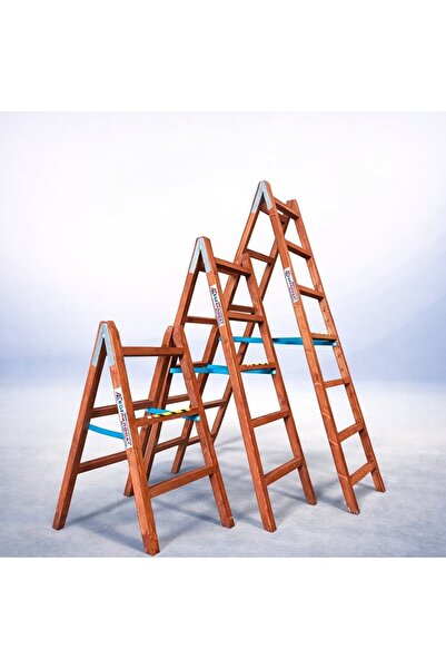 EGE AKROBAT Ahsap Merdiven Çift Çıkışlı 6 + 6 basamaklı