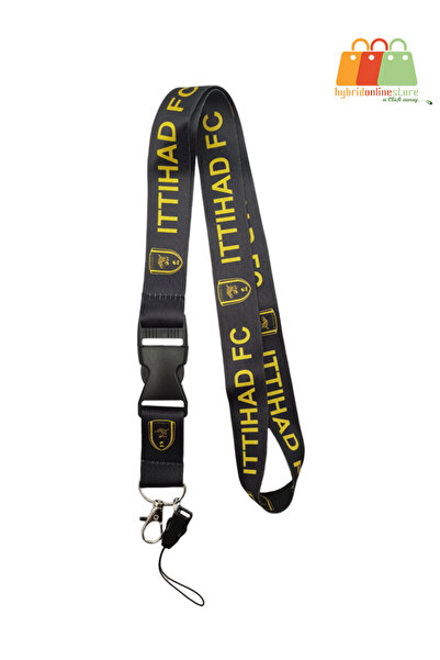 Ittihad FC Football Club Logo Lanyard with Clip Double Sided Print 50cm Length Strong Hook