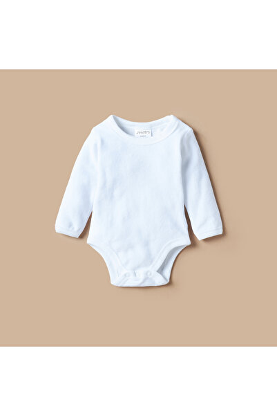 Juniors Solid Long Sleeves Bodysuit with Round Neck