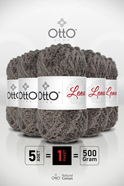 Otto لينا - رمادي متوسط - عبوة من 5 قطع - 4 مم/100 جرام/75 متر - خيط فرو الثعلب