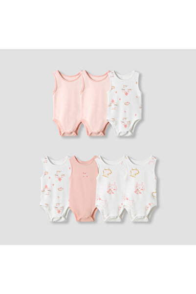 Juniors Round Neck Bodysuit with Snap Button Closure - Cotton - Sleeveless - ...