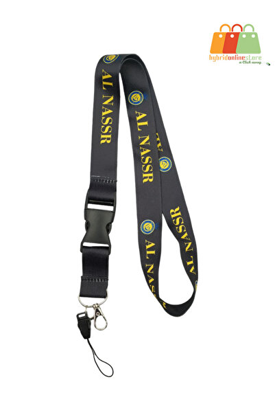 ALNASSR AL NASSR Football Club Logo Lanyard with Clip Double Sided Print 50cm Length Strong Hook