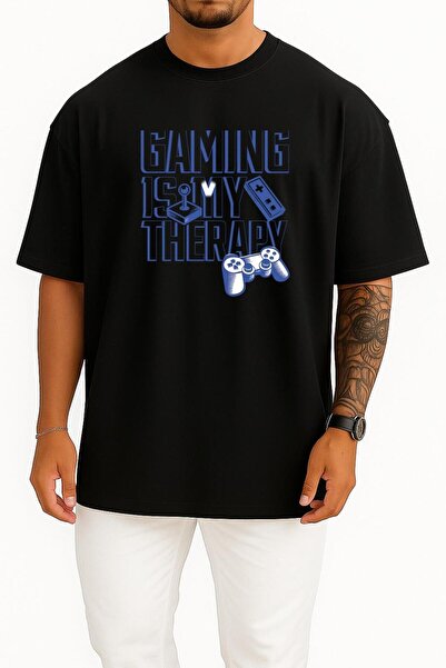 Bahriyeli Collection supradimensionat Gaming Is My Therapy Chest B cu imprime...