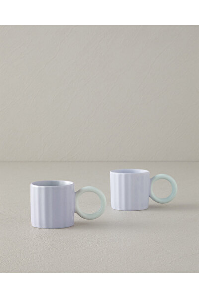 English Home Angled New Bone China 2 Parça 2 Kişilik Kahve Fincan Takımı 90 m...