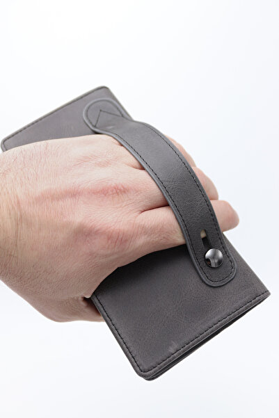 willpolo Genuine Leather Wallet with Phone Compartment, Magnetic Hand-Threaded Smoked Color Portfolio Long Wallet Wp795