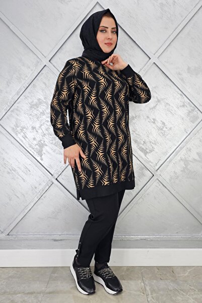PYS KADIN GEOMETRİK DESENLİ TESETTÜR TUNİK