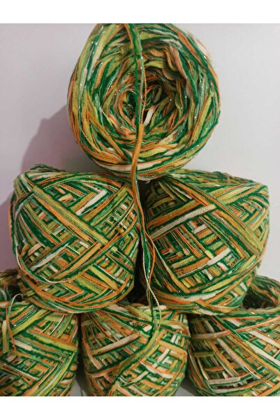 İPEK YÜN İPLİK DÜNYASI Italian Sarım Ribbon String Glitter Mix 800Gr