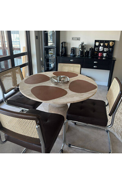 adomarmarblehandmadeandluxury Traverten Doğal Mermer Yemek Masası