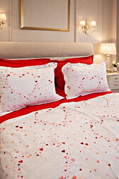 Bizdenuygunuyok 100% Cotton Double Size Fitted Sheet Duvet Cover Set – 4 Pill...