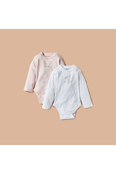 Juniors Bunny Print Long Sleeves Bodysuit - Set of 2