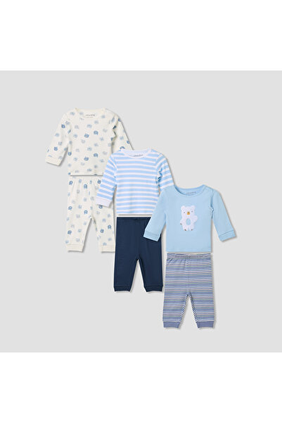 Juniors Pyjama Set with Assorted Prints - Cotton - Long Sleeves - Round Neck ...