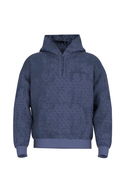 Guess Z5RQ16K9YI1P7UJ GOTAM HOODIE Lacivert Kapüşon Yaka Standart Desenli Erk...
