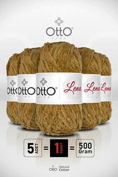 Otto لينا - خردل - عبوة من 5 قطع - 4 مم/100 جرام/75 متر - خيط فرو الثعلب