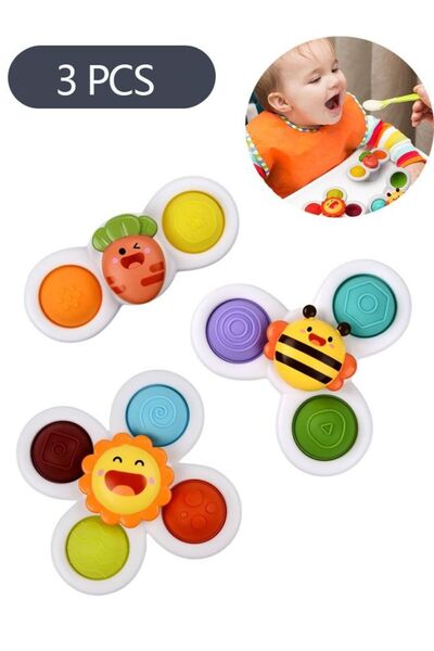 Ant لعبة دوارة مزودة بكوب شفط، مناسبة لحمام الأطفال من عمر سنة إلى سنتين