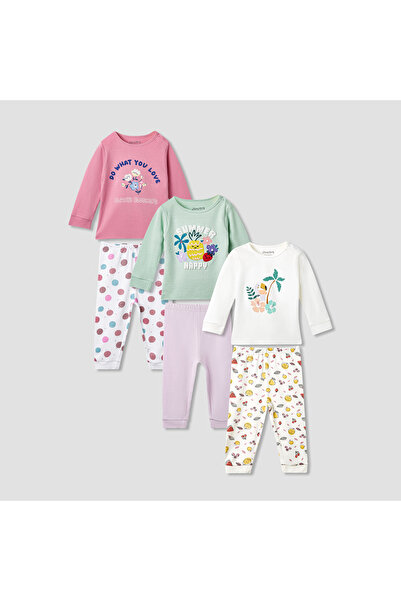 Juniors Printed T-shirt and Pyjamas - Set of 3