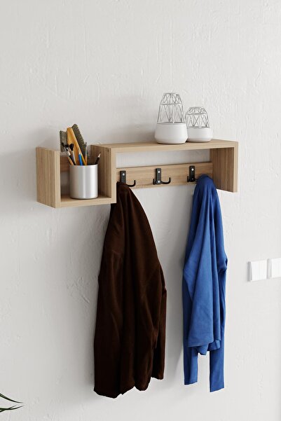 Hofga Zilkale Portmanto Duvar Askılığı Elbise Askılığı Meşe