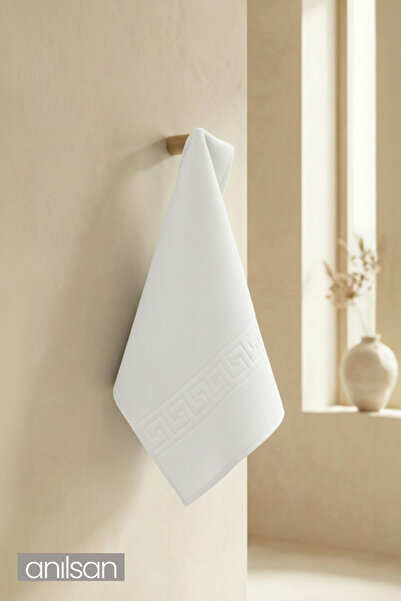 Anılsan White Greek Hand Towel - 50X90 Cm, 225 Gr, 100% Cotton, Spa and Hotel...