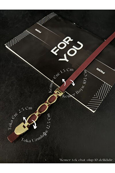 Fiori Thin Chain Buckle Basic Women's Pants Belt, Coat Belt, Dress Belt