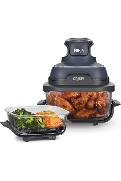 NINJA CRISPi 4-in-1 Taşınabilir Cam Hazneli Pişirme Sistemi - Gri