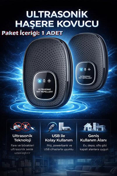 Coverzone Ultrasonik Haşere Kovucu USB 5V Fare Böcek Sinek Karınca Uzaklaştır...
