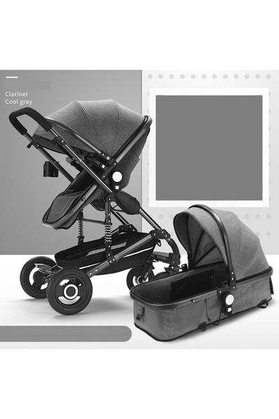 Ominii 3-in-1 High Landscape Multi-Functional Baby Stroller with Reversible S...