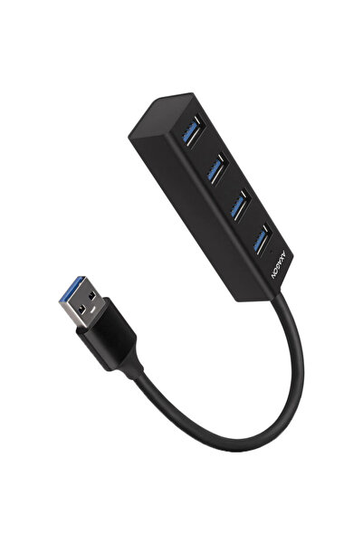 Axagon Hub USB compact metalic HUE-M1A USB 3.2 Gen 1 cu 4 porturi pentru laptopuri și dispozitive de călătorie