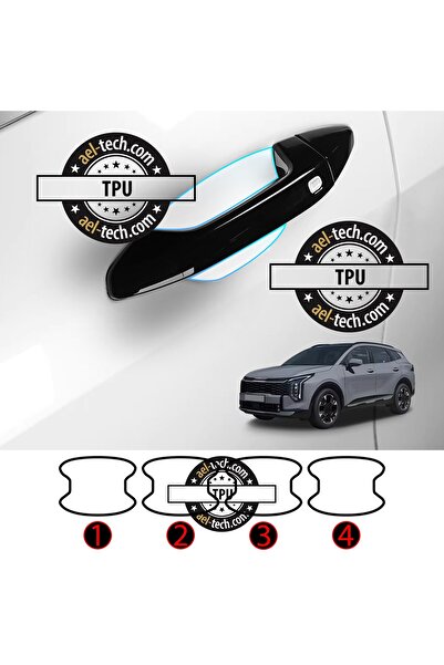 ael-tech مجموعة واقيات مقبض الباب المتوافقة مع كيا سبورتاج مكونة من 4 قطع