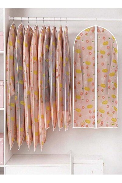 Arabest Set of 10 Pink Garment Bags Clothes Covers Protecting Dusts,Full Zipper（60*100CM*5Pcs+60*120CM*5Pc