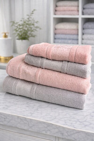 Özdilek Blossom Best Set (Hamam Takımı) Pembe-Gri