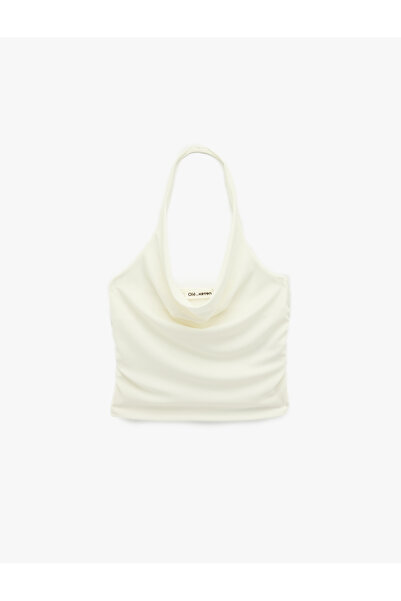 Koton Sleeveless Degaje Collar Slim Fit Crop Blouse