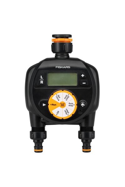 FiSKARS Çift Çıkışlı Sulama Saati, Lcd Ekran, Programlanabilir