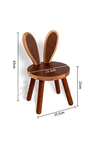 lifeeasy Solid Wood Baby Room Chair with Bunny Ear Backrest for Toddlers