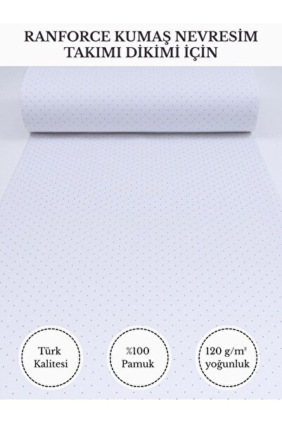 FabricMarket Renkli Baskılı Ranforce Kumaş – %100 Pamuk Nevresimlik Kumaş, 24...