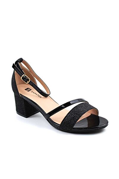 mm ​Women's sandals, elegant with shiny reflections AG-603-BLACK