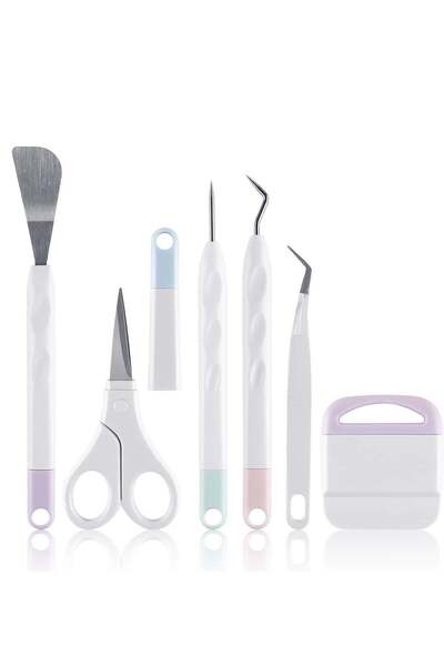 Generic 6-Piece Craft Vinyl Tool Set - Includes Hook, Scraper, Spatula, Tweezers and Scissors for Die-Cuttin