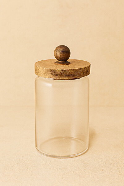 Kitchen Way Acacia Gasket Lid Borosilicate 600ml Jar Kw-743